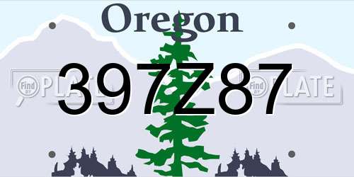 397Z87 Oregon License Plate