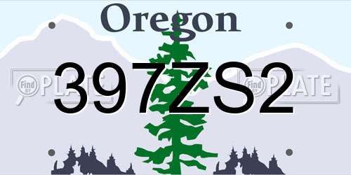 397ZS2 Oregon License Plate