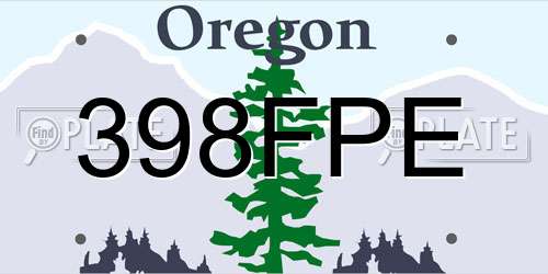 398FPE Oregon License Plate