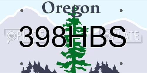 398HBS Oregon License Plate
