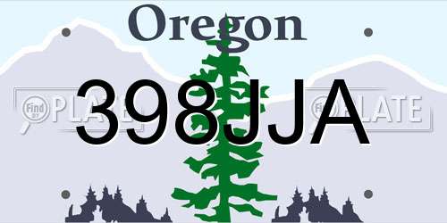 398JJA Oregon License Plate