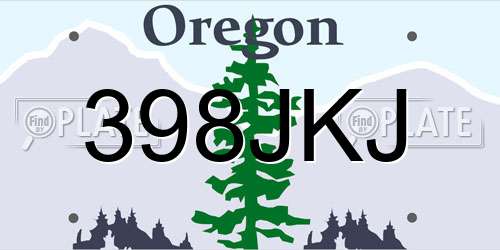 398JKJ Oregon License Plate