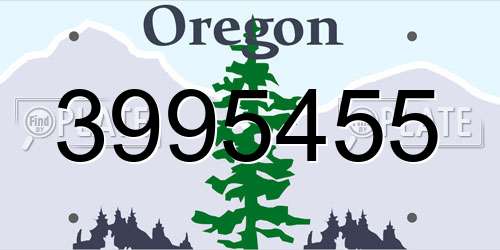 3995455 Oregon License Plate