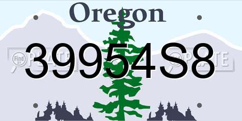 39954S8 Oregon License Plate