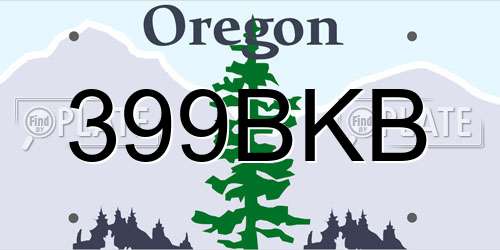 399BKB Oregon License Plate