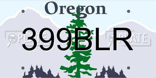 399BLR Oregon License Plate