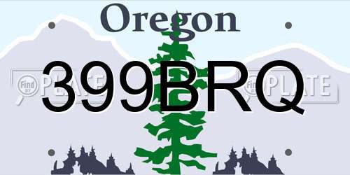 399BRQ Oregon License Plate