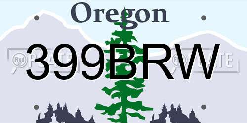 399BRW Oregon License Plate