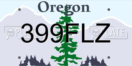 399FLZ Oregon License Plate