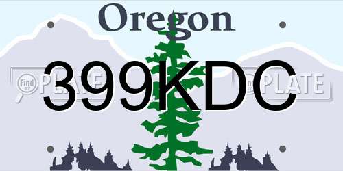 399KDC Oregon License Plate