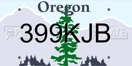 399KJB Oregon License Plate