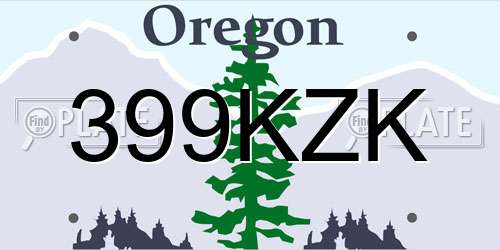399KZK Oregon License Plate