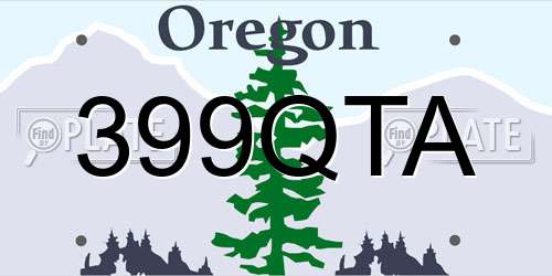 399QTA Oregon License Plate
