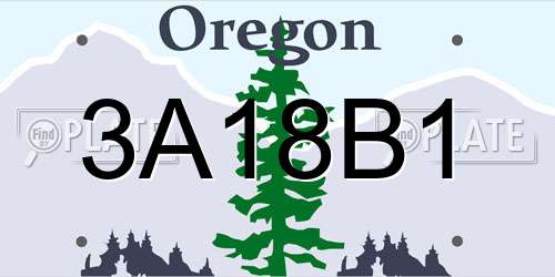 3A18B1 Oregon License Plate