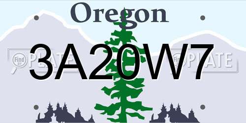 3A20W7 Oregon License Plate