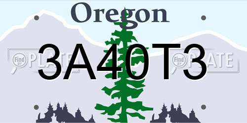3A40T3 Oregon License Plate