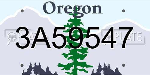 3A59547 Oregon License Plate