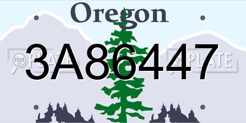 3A86447 Oregon License Plate