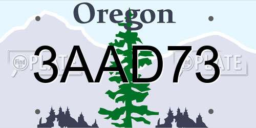 3AAD73 Oregon License Plate