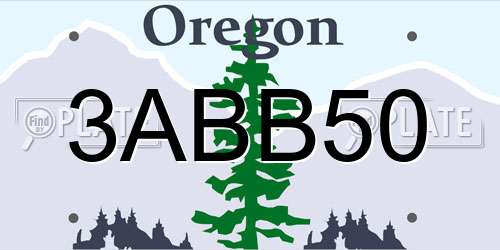 3ABB50 Oregon License Plate