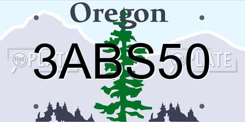3ABS50 Oregon License Plate