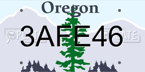 3AFE46 Oregon License Plate
