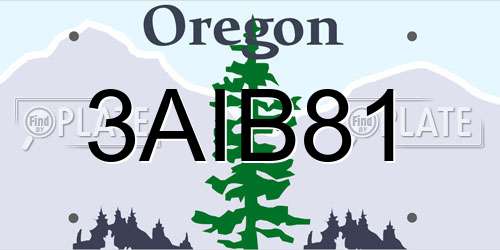 3AIB81 Oregon License Plate