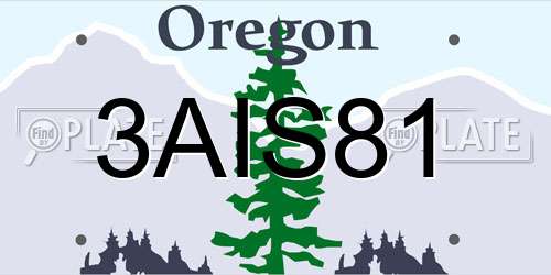 3AIS81 Oregon License Plate