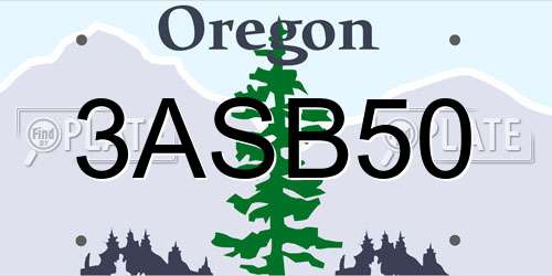 3ASB50 Oregon License Plate