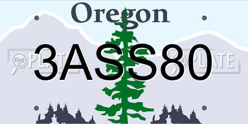 3ASS80 Oregon License Plate