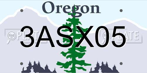 3ASX05 Oregon License Plate