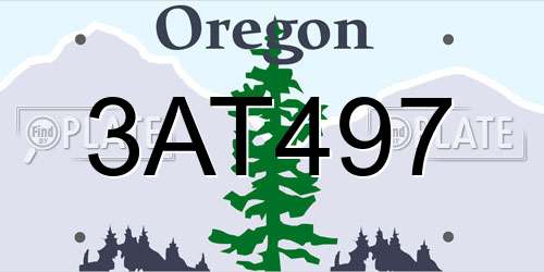 3AT497 Oregon License Plate