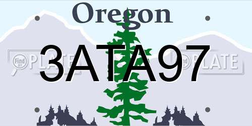 3ATA97 Oregon License Plate