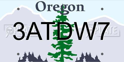 3ATDW7 Oregon License Plate