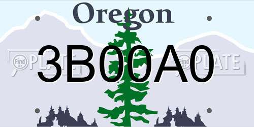 3B00A0 Oregon License Plate
