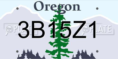 3B15Z1 Oregon License Plate
