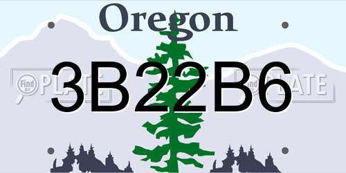3B22B6 Oregon License Plate
