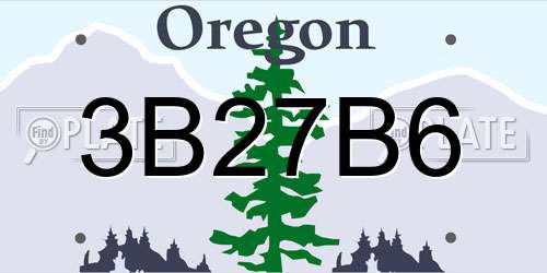 3B27B6 Oregon License Plate