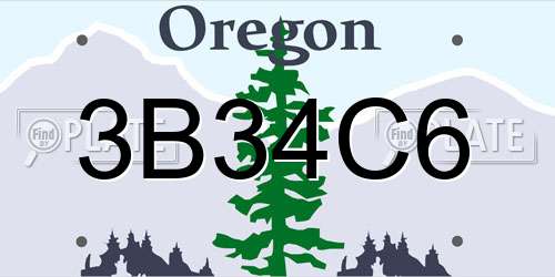 3B34C6 Oregon License Plate