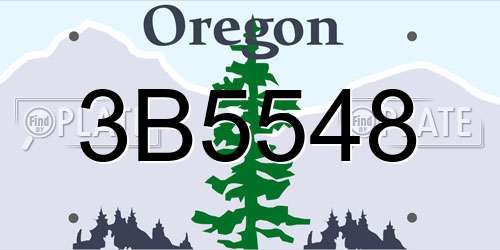 3B5548 Oregon License Plate