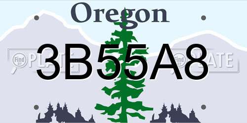 3B55A8 Oregon License Plate