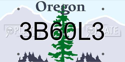 3B60L3 Oregon License Plate