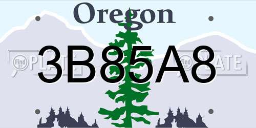 3B85A8 Oregon License Plate