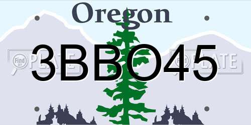 3BBO45 Oregon License Plate