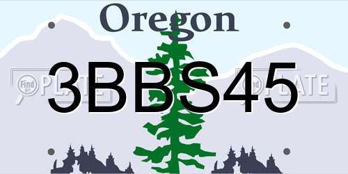 3BBS45 Oregon License Plate