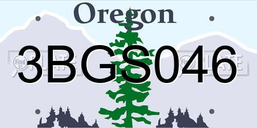 3BGS046 Oregon License Plate