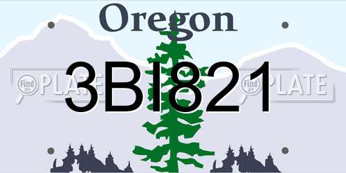 3BI821 Oregon License Plate
