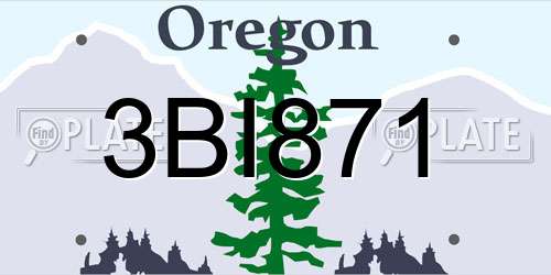 3BI871 Oregon License Plate