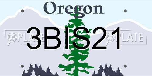 3BIS21 Oregon License Plate