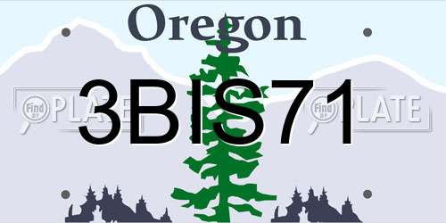 3BIS71 Oregon License Plate